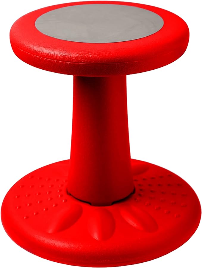 Studico ActiveChairs Kids Wobble Stool, Flexible Seating for Preschool & Elementary Classrooms. Improves Focus & Posture, Helps ADHA/ADD, Wiggle Seat, [Active Desk Chairs], 14" Stool, Ages 3-7, Red