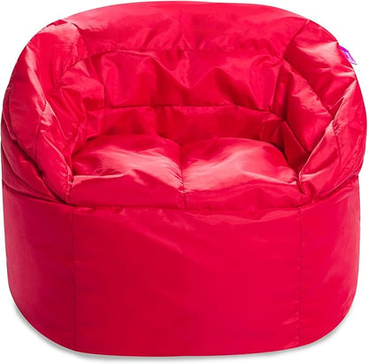 Posh Creations Structured Comfy Seat for Playrooms and Bedrooms, Large Bean Bag Chair, Sonoma Lounger, Red