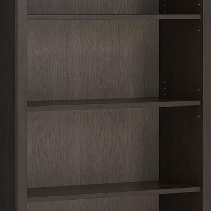 SIMPLIHOME Amherst SOLID WOOD Transitional 5 Shelf Bookcase for The Living, Study Room and Office, 36 inch, Hickory Brown