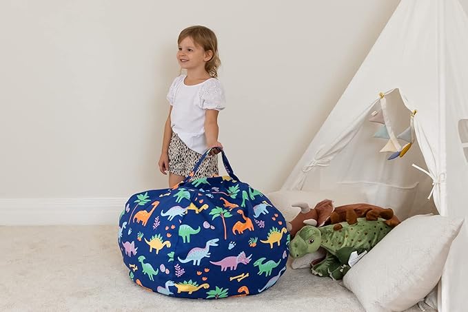 Aubliss Stuffed Animal Bean Bag Storage Chair (Dinosaur, Medium (32''))