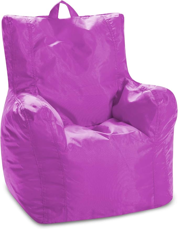 Posh Creations Bean Bag Structured Seat for Toddlers and Kids, Comfy Chair for Children, Pasadena, Purple