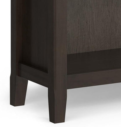 SIMPLIHOME Amherst SOLID WOOD Transitional 5 Shelf Bookcase for The Living, Study Room and Office, 36 inch, Hickory Brown