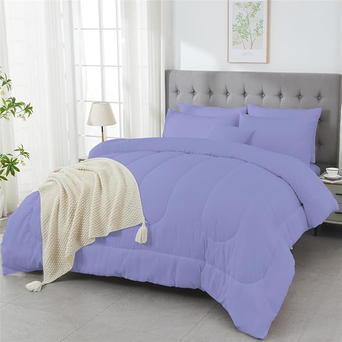 3 Piece Solid Color All Season Bedding Comforter Set Microfiber Soft Lightweight Bedding Set for Kids Teens Adults Room Decor with 1 Comforter and 2 Pillowcases Twin