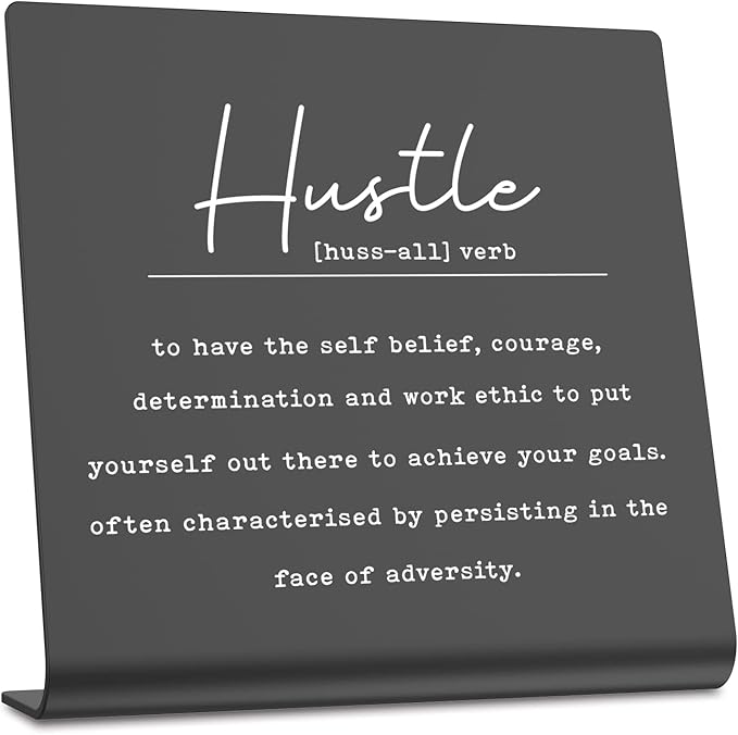 Encouragement Motivatiomal hustle office Desk Decorations Cute Desk Positive Gifts for Women Friends Gifts for Coworkers EmployeesGift for Son, Daughter Grandchild Affirmations Decor Gift dksg25