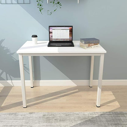 SogesGame Small Computer Desk, 39.4 inches Small Office Desk Computer Table Study Writing Desk Workstation for Home Office,White
