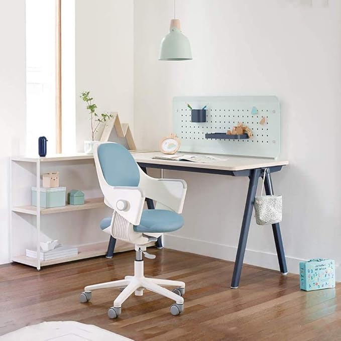 SIDIZ ringo Kids Desk Chair : Ergonomic Kids Chair with Footrest, 4-Step Growing Function, Adjustable Seat Height, Sit-Locking Casters, Swivel Type Kids Chair (Lavendar Blue Chair)