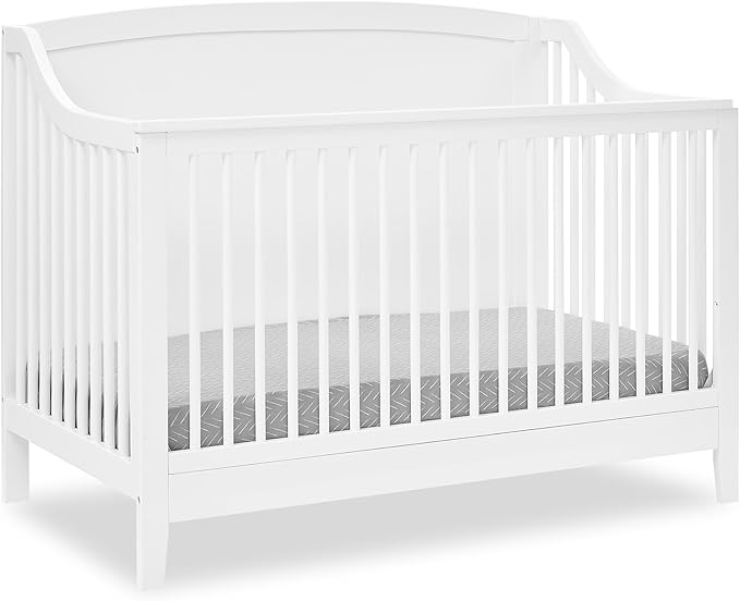 Delta Children Campbell 6-in-1 Convertible Crib - Greenguard Gold Certified, Bianca White
