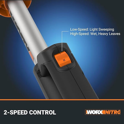 Worx Nitro WG543 20V LEAFJET Leaf Blower Cordless with Battery and Charger, Blowers for Lawn Care Only 3.8 Lbs., Cordless Leaf Blower Brushless Motor – Battery & Charger Included