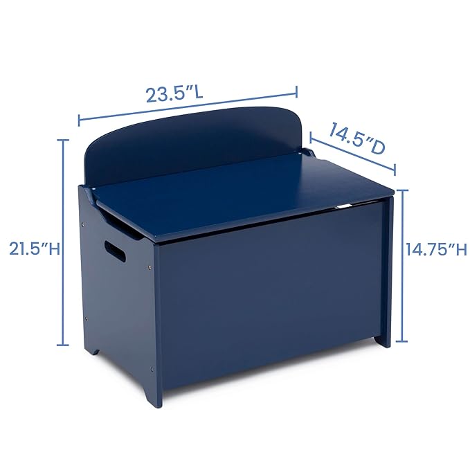 Delta Children MySize Deluxe Toy Box, Deep Blue