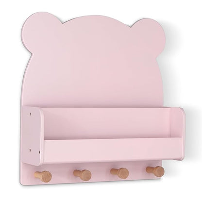 Delta Children babyGap Graham 4-in-1 Convertible Crib with Storage Drawer + Brannan Bear Bookcase with Bins + Brannan Bear Wall Shelf with 4 Hooks, Blush Pink/Dark Pink (Bundle)