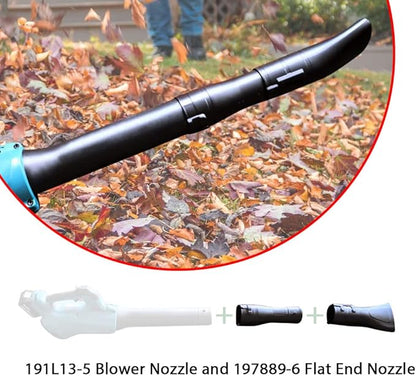 191L13-5 191B21-6 Blower Nozzle and 197889-6 Flat End Nozzle Compatible with Makita X2 36V hand held Blower, use for XBU02Z - one-click installation (GROUP)