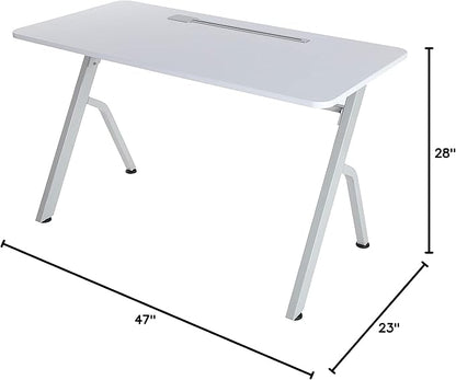 ApexDesk 47" Computer Desk, Modern Simple Style Desk for Home Office, Study Student Writing Desk - White