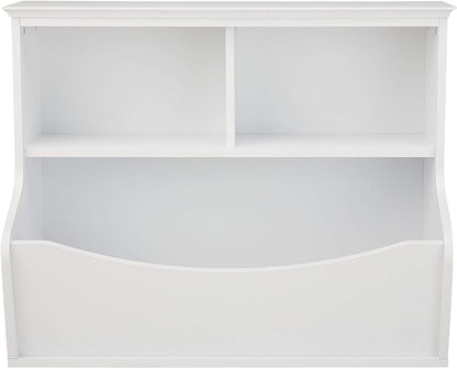 Amazon Basics Children's Multi-Functional 3 Shelf Bookcase and Toy Storage Bin, White, 14.84" D x 31.25" W x 24.56" H