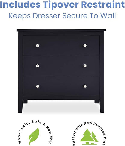 Delta Children Campbell 3 Drawer Dresser, Midnight Grey