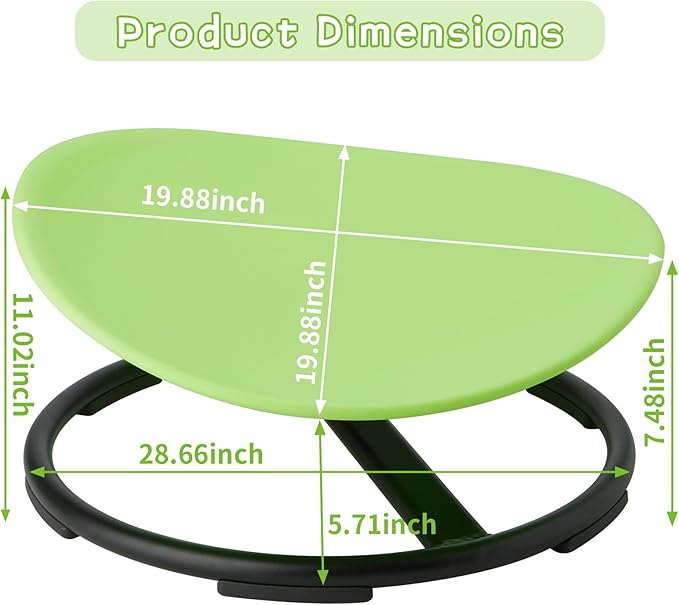Swivel Sensory Spinning, Autism Children's Chair, Boost Balance in Kids,Non-Slip, Green