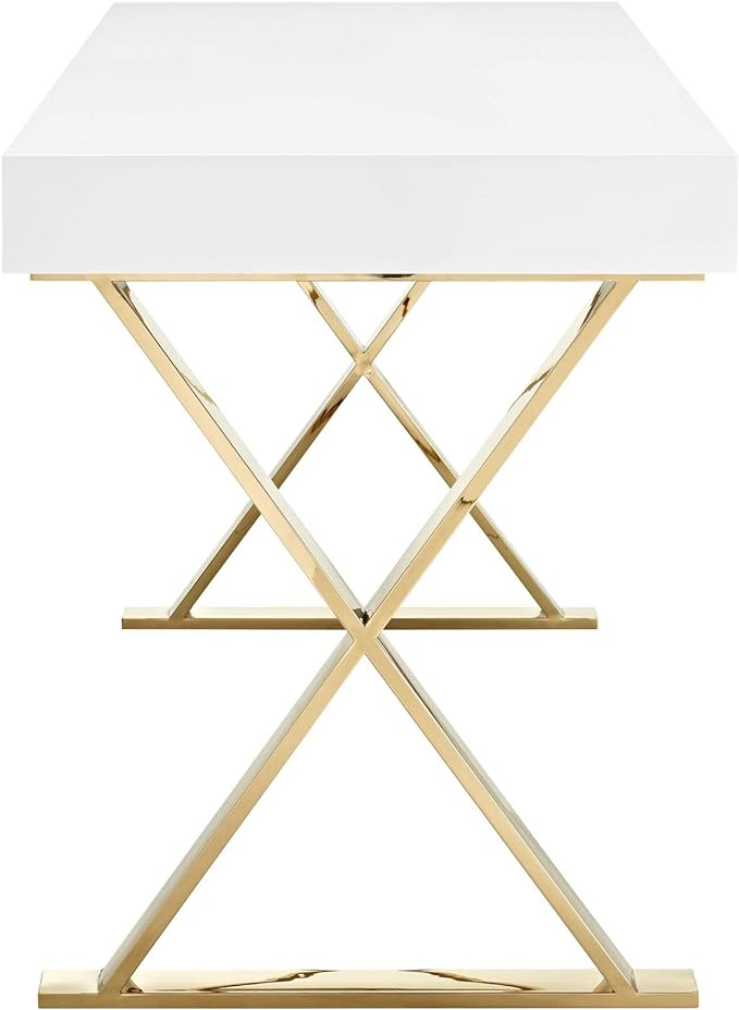 Modway Sector Office Desk, White Gold