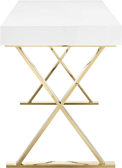 Modway Sector Office Desk, White Gold