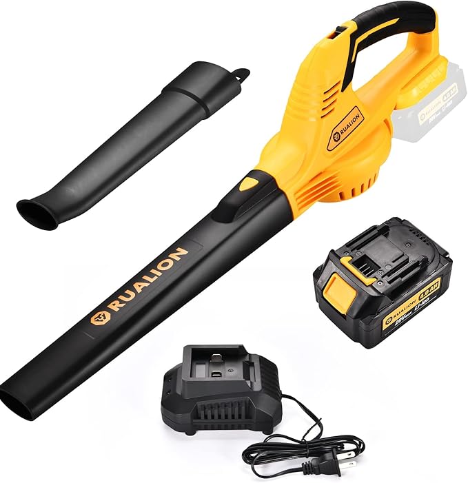 Cordless Leaf Blower: 280CFM 132MPH 20V Battery Leaf Blower with 4.0 Ah Battery & Charger Electric Leaf Blower for Lawn Care | Patio | Garage…