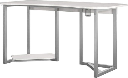 Quest Gaming Desk with CPU Stand, White