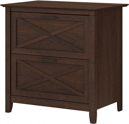 Bush Furniture Key West 2 Drawer Lateral File Cabinet in Bing Cherry