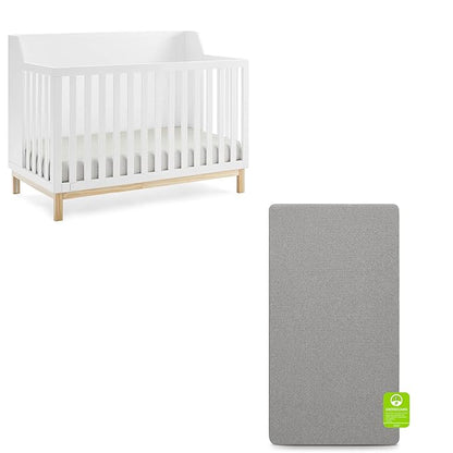 babyGap by Delta Children Oxford 6-in-1 Convertible Crib TrueSleep 2-Stage Deluxe Crib and Toddler Mattress (Bundle)