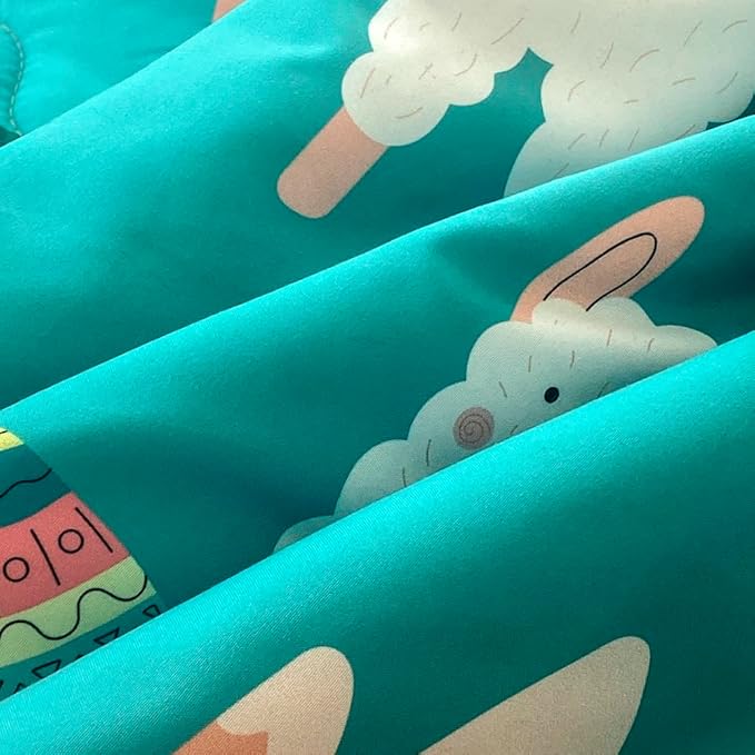 Wajade Kids Llama Comforter Set Bed in A Bag Queen Size 7 Piece Cute Alpaca Tropical Plant Cactus Bedding Set for Girls Boys (1 Comforter, 1 Flat Sheet, 1 Fitted Sheet, 2 Pillowcase and 2 Pillow Sham)