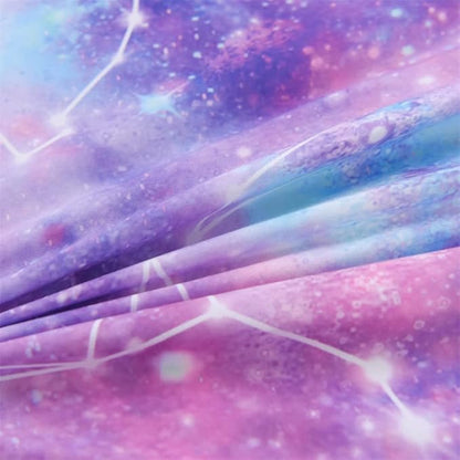 Holawakaka Tie Dye Constellation Print Ombre Comforter Set Queen Size Girls Boys Gradient Galaxy Bedding Sets(Purple, Queen)