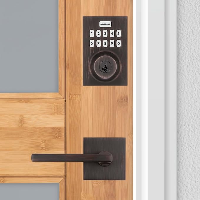 Kwikset Home Connect 620 Smart Lock Deadbolt with Z-Wave Technology, Works with Ring Alarm, Samsung Smartthings and More, Z-Wave Hub Required, Contemporary Design in Venetian Bronze