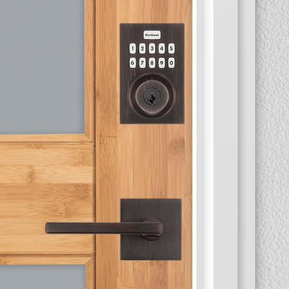 Kwikset Home Connect 620 Smart Lock Deadbolt with Z-Wave Technology, Works with Ring Alarm, Samsung Smartthings and More, Z-Wave Hub Required, Contemporary Design in Venetian Bronze