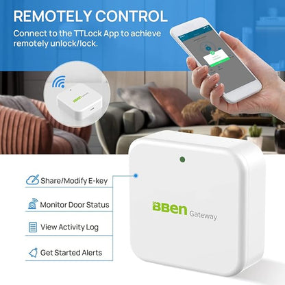 Bben Smart Door Lock Wi-Fi Gateway, Bluetooth Keyless Entry Keypad Smart Deadbolt Wi-Fi Bridge, TTLock Smart Deadbolt WiFi Hub Compatible with Alexa, G2 Gateway, G2 Hub with Alexa