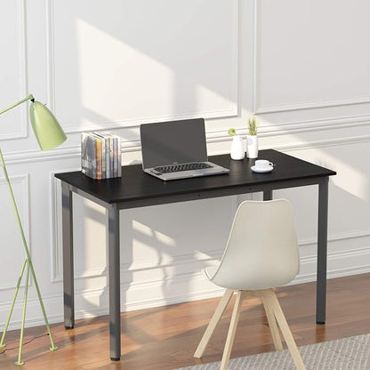 Weehom Computer Desk Home Office Writing Desk Study Laptop/Dining Table - 55 Inches Black Desk