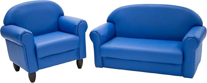 Children's Factory As We Grow Chair and Couch, Blue, CF805-309, Flexible Classroom Seating, Toddler Nursery Décor, Kids Playroom or Daycare Furniture