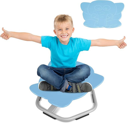 Elephant Kids Swivel Chair, Seat and Spinning Chair, Body Coordination Training Chair, Light Blue Non Slip Sensory Toys 360° Spinning Chair for Autistic Kids Aged 3+, Improving Kid's Physical Fitness
