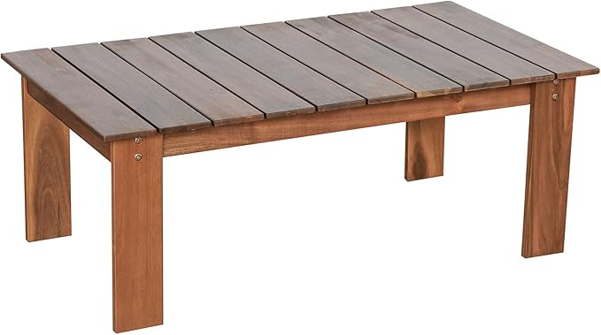 Outdoor Patio Furniture Set with Acacia Wood L-shaped Sectional Sofa, Armchair and A Small Table, 4-Piece for Gardens Backyards Balconies, Onesize, Beige Cushions