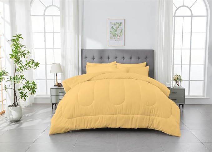 3 Piece Solid Color All Season Bedding Comforter Set Microfiber Soft Lightweight Bedding Set for Kids Teens Adults Room Decor with 1 Comforter and 2 Pillowcases King