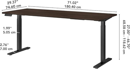 Bush Business Furniture Move 60 Electric Ergonomic Sit-Stand Computer Table for Home and Professional Office, 72W x 30D, Black Walnut