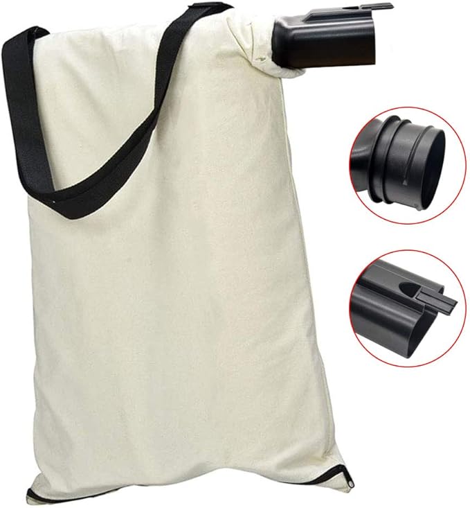 31101810 Blower Debris Vacuum Bag, Compatible with Greenworks Vacuum Bag 24022 24072 Leaf Blower Vacuum Debris White Cloth Bag w/Zipper,Replace 31103148
