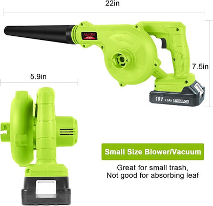 Abeden Cordless Leaf Blower,2-in-1 Electric Handheld Sweeper/Vacuum with 18V 2.0Ah Lithium Battery for Blowing Leaf,Cleaning Dust,Small Trash,Car,Computer Host