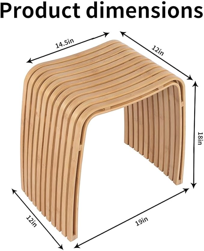 Bamboo Dining Stool Dining Chair Dressing Stool Shoe Stool Bathroom Stool Dining Room Bathroom Living Room Study Bedroom Durable and Beautifully Designed
