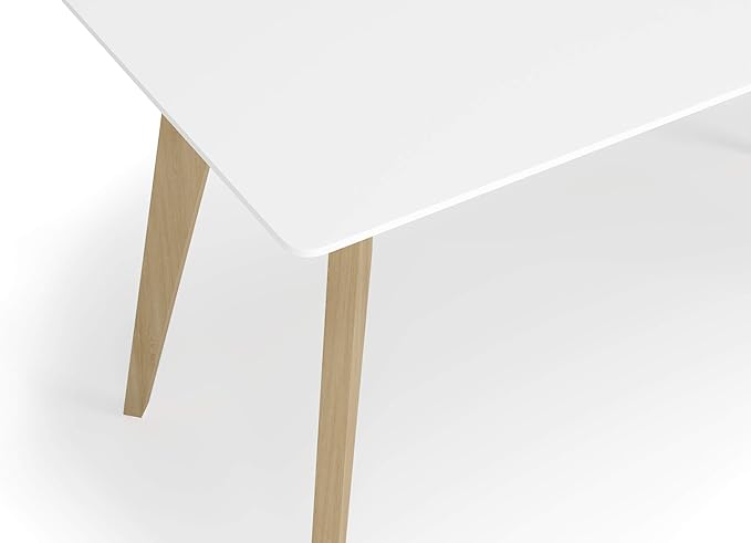 HON Basyx BSX55WPLTWH Modern Home Office Wood Computer Desk, 55", White