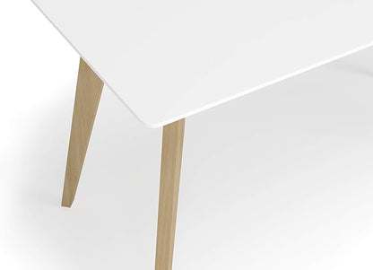 HON Basyx BSX55WPLTWH Modern Home Office Wood Computer Desk, 55", White