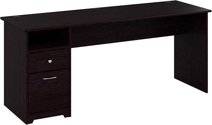 Bush Furniture Cabot 72W Computer Desk with Drawers in Espresso Oak