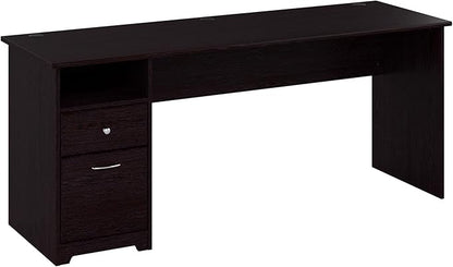 Bush Furniture Cabot 72W Computer Desk with Drawers in Espresso Oak