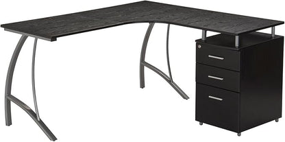 NicBex Laik-DW-00046-DX Desks, 59" W x 55" D x 30" H, Espresso