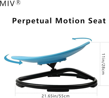 MIV Kids Sensory Swivel Chair, Autism Kids Swivel Chair, Sensory Spin Chair, Metal Base, Non-Slip Design, Blue, Assembly Required