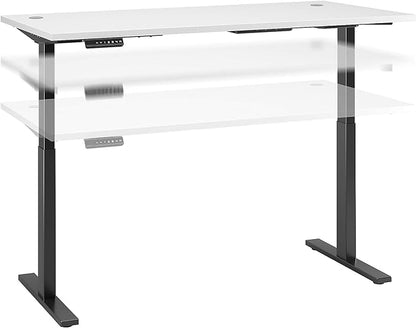 Bush Business Furniture Move 60 Electric Ergonomic Sit-Stand Computer Table for Home and Professional Office, 72W x 30D, White