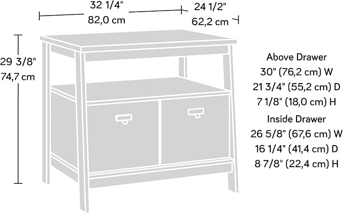 Sauder Trestle Lateral File, L: 32.28" x W: 24.49" x H: 29.41", Raven Oak Finish