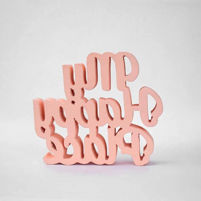 My Happy Place Peach Aesthetic Table Decor - Home, Office Desk, Shelf. Quirky Room Decoration Showpiece, Birthdays, Corporate Gifts, and Inspirational Wall Decor.