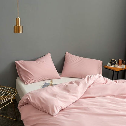 Pink Comforter King Size, Aesthetic Modern Bedding Set for Girls/Women, Cute Soft & Lightweight Chic Microfiber Bed Sets, 3 pcs-1 Comforter & 2 Pillowcases (104x90 Inches)