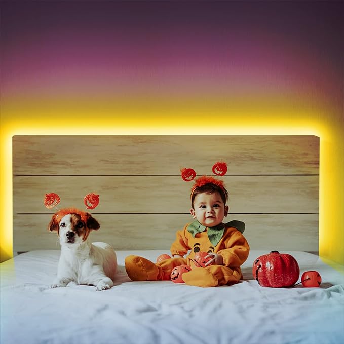 phopollo Led Lights 40ft for Bedroom RGB Color Changing Led Lights Kit with Power Supply and Remote